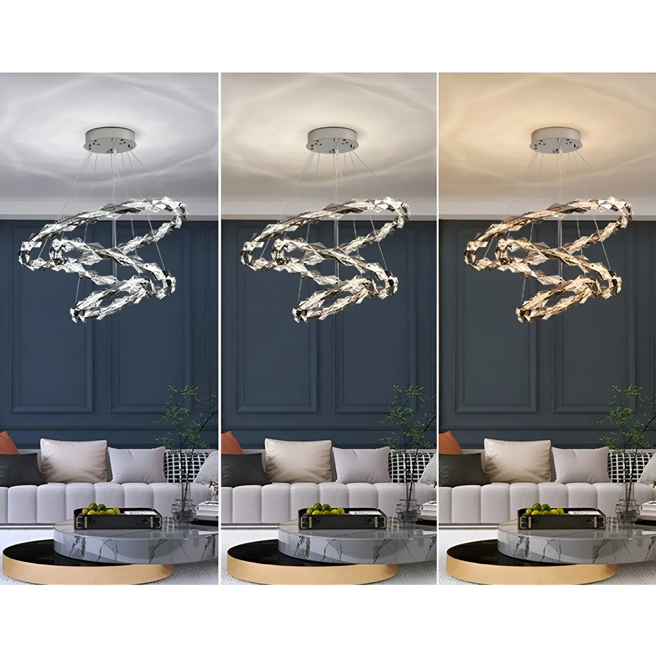 Luxury K9 Crystal Chandelier – Modern Multi-Ring LED Ceiling Light