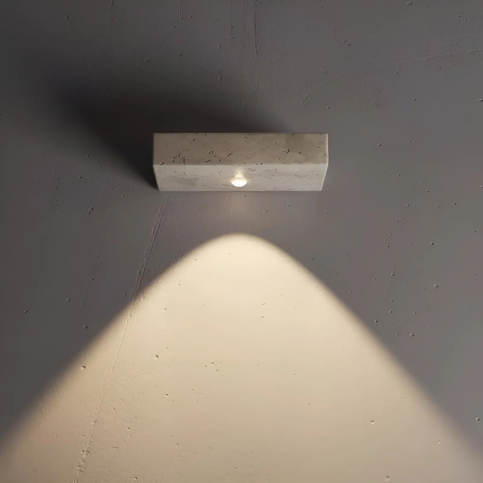 Natural Travertine Wall Lamp - Minimalist Stone Sconce