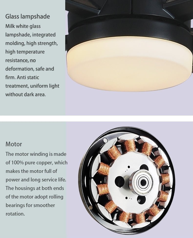 52" Ceiling Fan Lamp with Plywood Blade