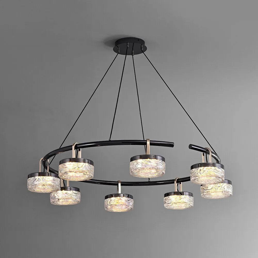 Pearl Black and Champagne Gold Illumination Pendant Fixture
