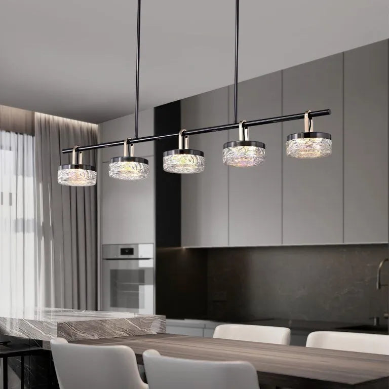 Elegant Colorful Linear Lamp for Modern Kitchen Island