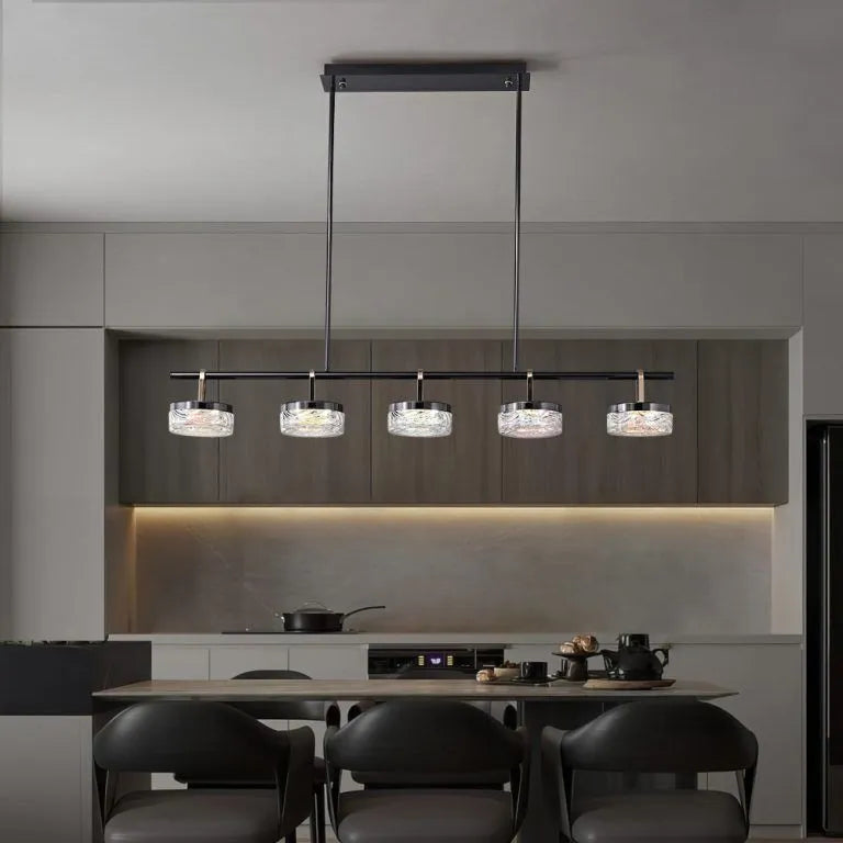 Elegant Colorful Linear Lamp for Modern Kitchen Island