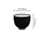 Venti Round Coffee Table - Rock Slab Top, PU Leather Body & Gold Base