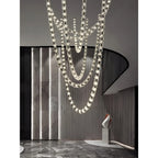 Verona Grand Crystal Staircase Chandelier - Italian Design with K9 Crystals and LED Light