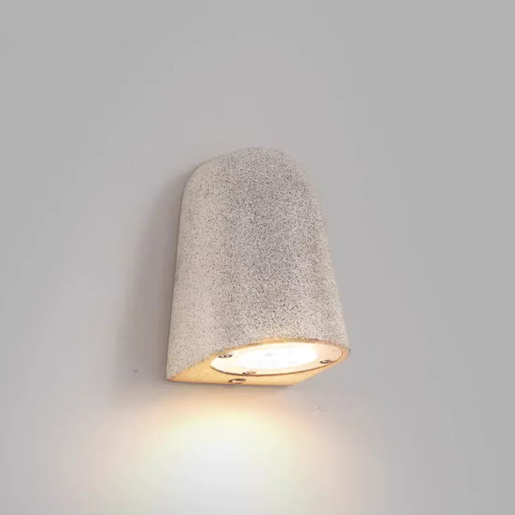 Architectural Microcement Outdoor Wall Light in Sandstone Finish