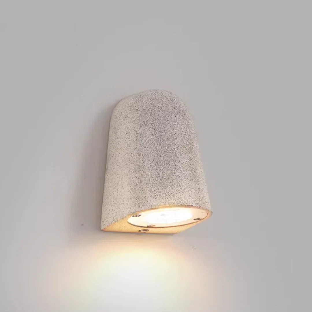Architectural Microcement Outdoor Wall Light in Sandstone Finish